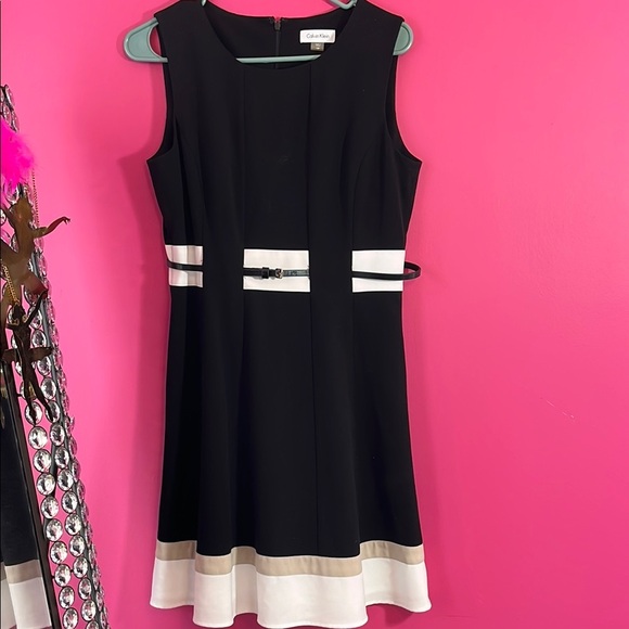 Calvin Klein dressy belted dress. - Picture 1 of 5